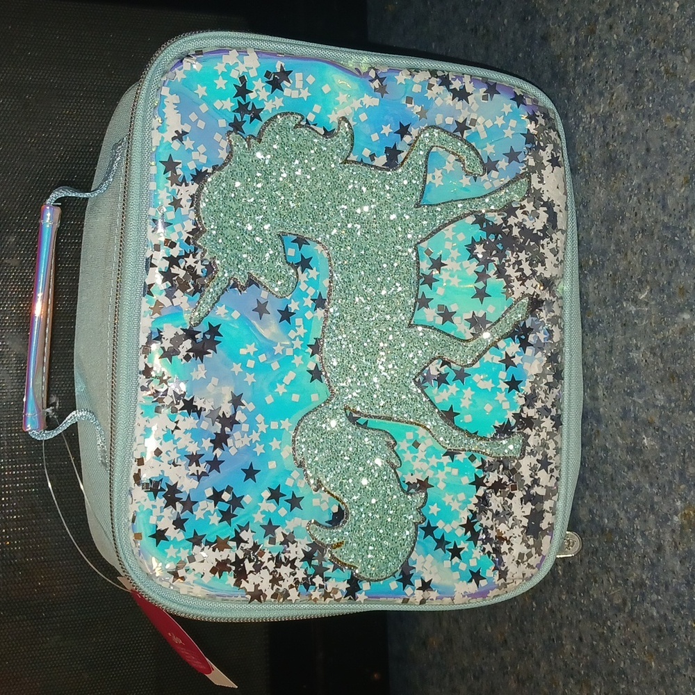 Justice Shakey Glitter Unicorn Insulated Lunch Tote